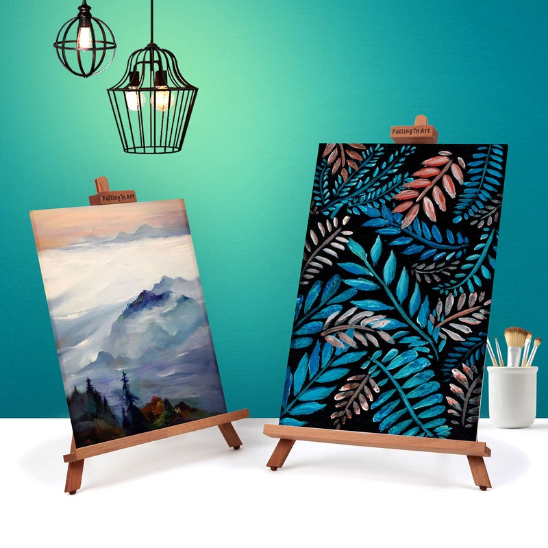 Falling in Art Beechwood 25â€™â€™ Tabletop Easel Display Stand Set for Painting- Holding Canvas Up to 22 1/2 Inches High, 2 Pack Artist A-Frame Tripod with Rubber Feet, Portable Photo and Sign Holder - Image 5